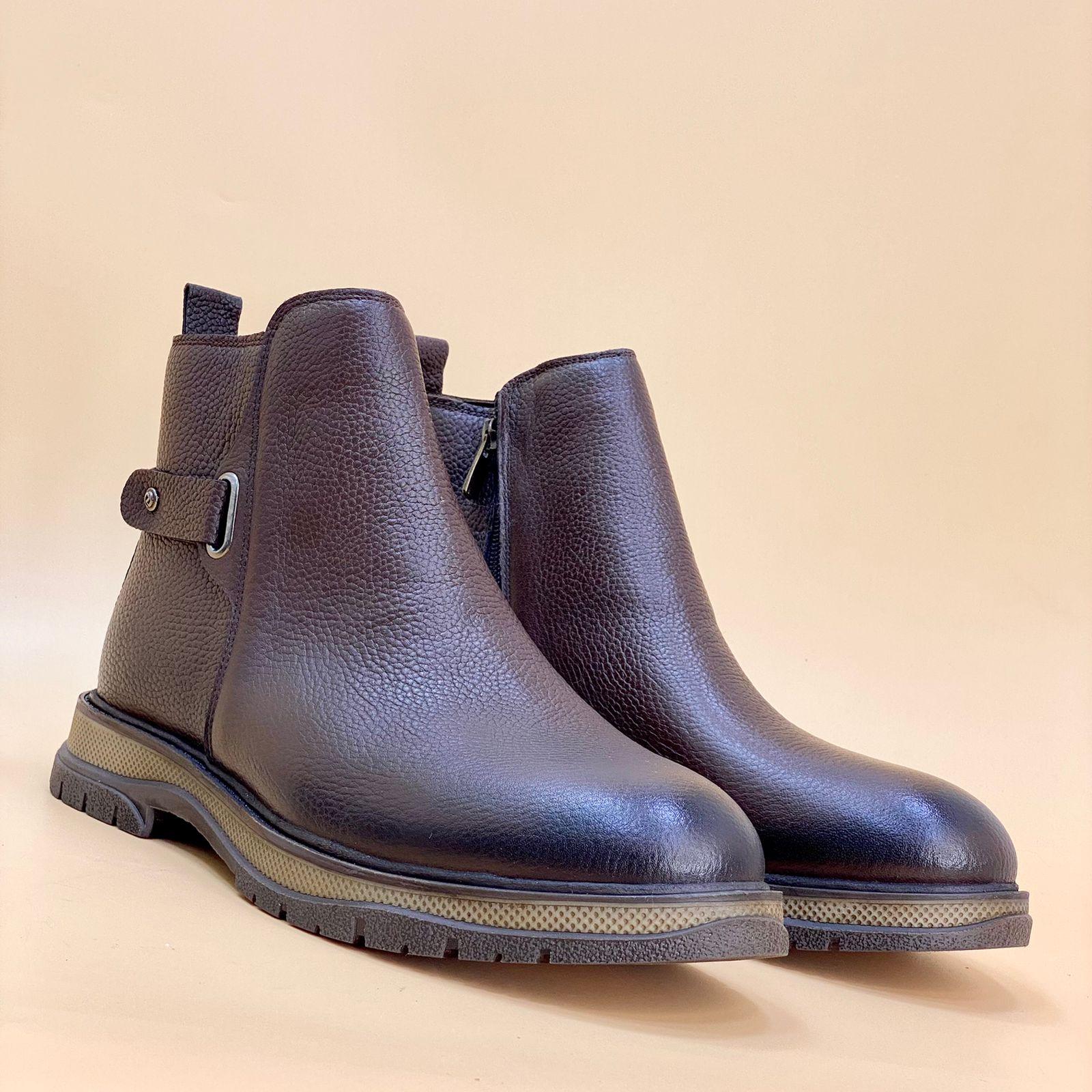 NEW , MADE IN TURKEY GENUINE LEATHER MEN BOOTS M308 - Olive Tree Shoes