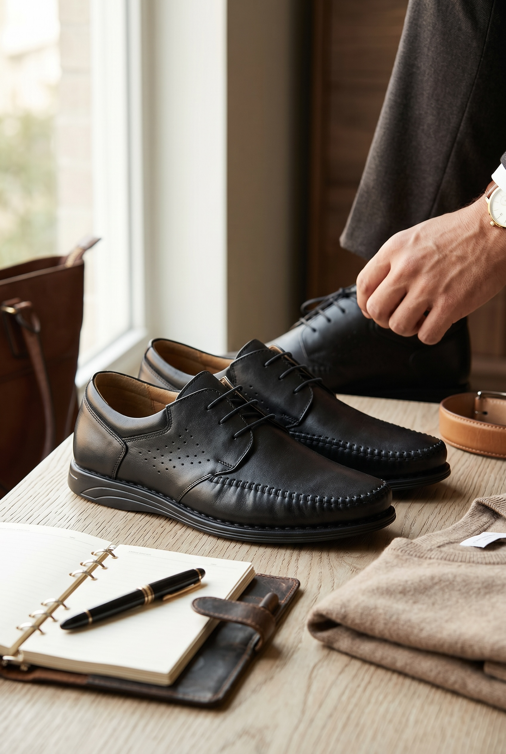 MADE IN TURKEY GENUINE LEATHER  EXTRA SIZE FROM 45TO48 MEN SHOES M879