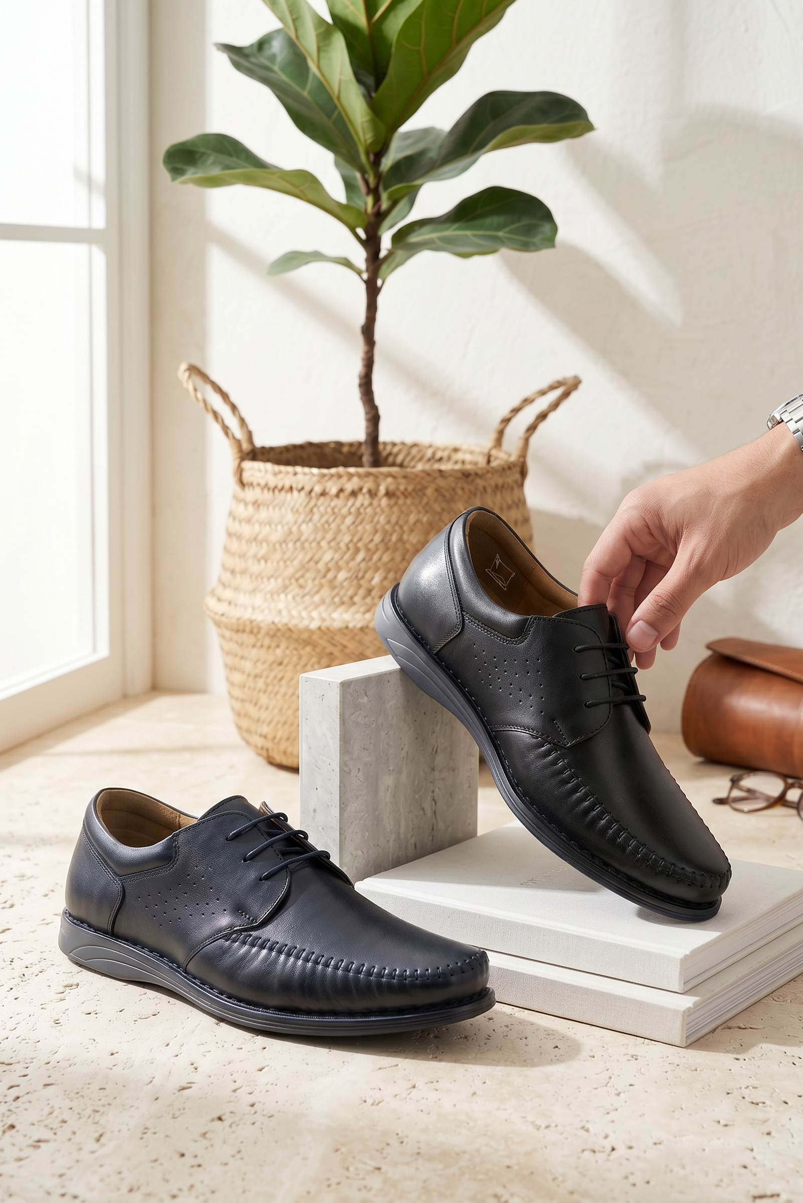 MADE IN TURKEY GENUINE LEATHER  EXTRA SIZE FROM 45TO48 MEN SHOES M879