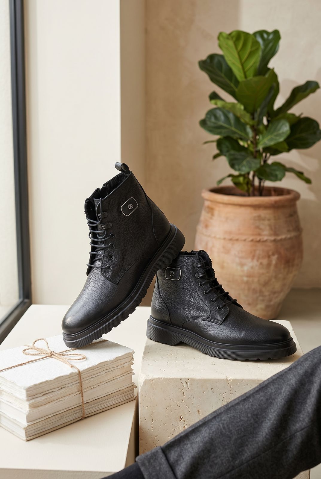 NEW ,  MADE IN TURKEY GENUINE LEATHER MEN BOOTS  M310