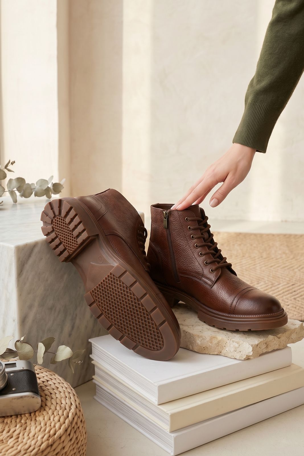 NEW ,  MADE IN TURKEY GENUINE LEATHER MEN BOOTS  M313