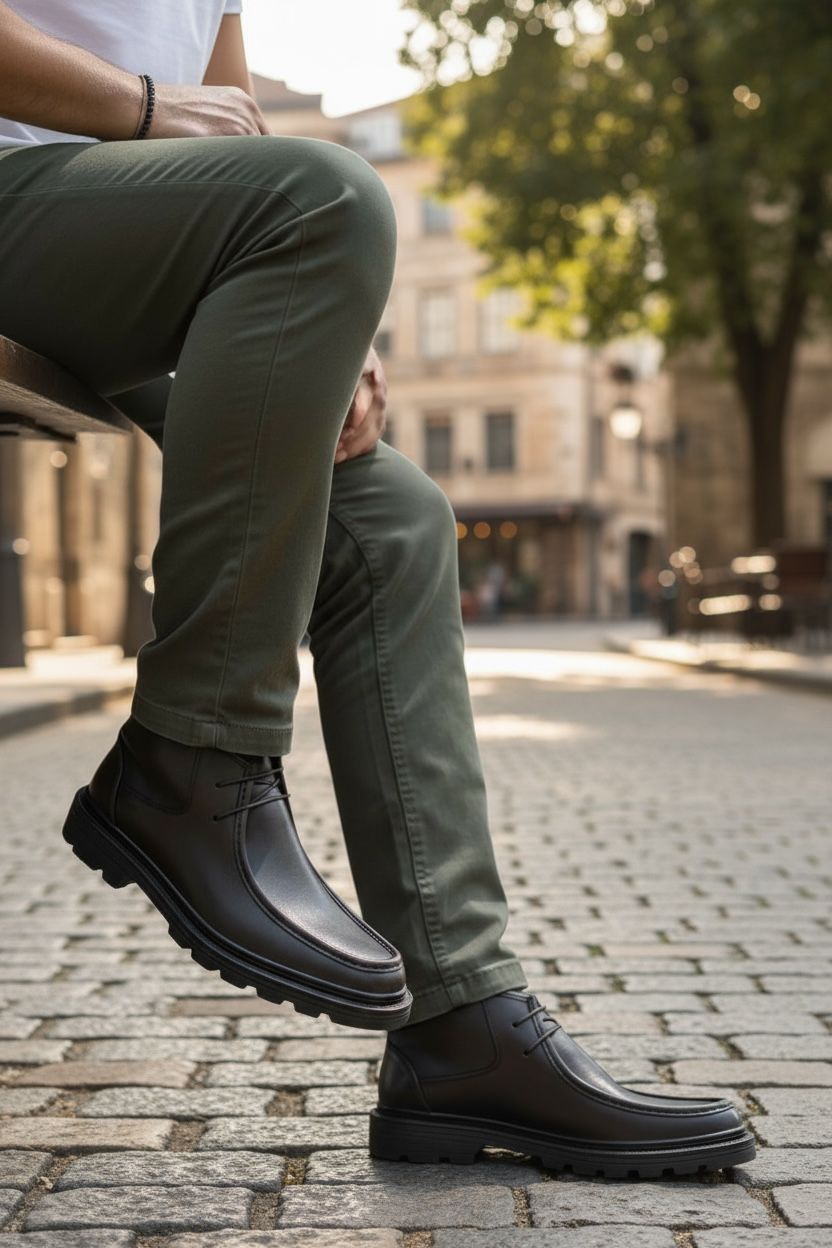 NEW ,  MADE IN TURKEY GENUINE LEATHER MEN BOOTS  M706