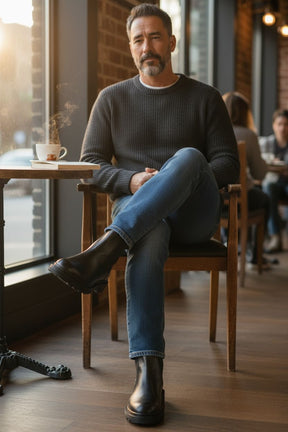 NEW ,  MADE IN TURKEY GENUINE LEATHER MEN BOOTS  M704