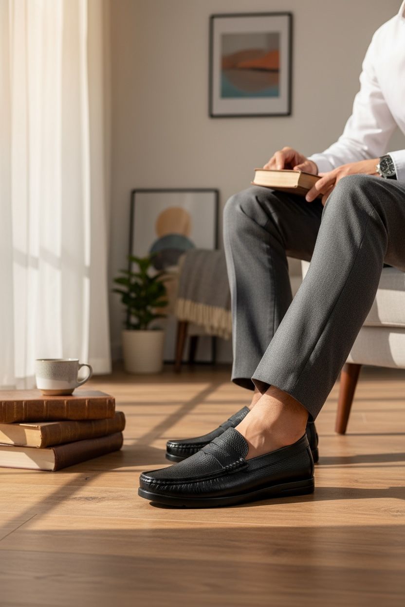 NEW ,  MADE IN EGYPT GENUINE LEATHER MEN SHOES M990