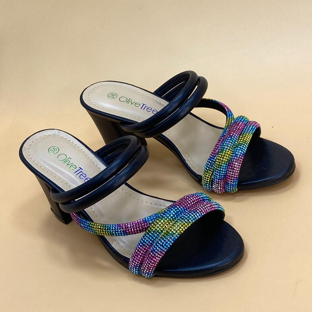 NEW ,  WOMEN SLIPPERS HEELS W310 - Olive Tree Shoes 
