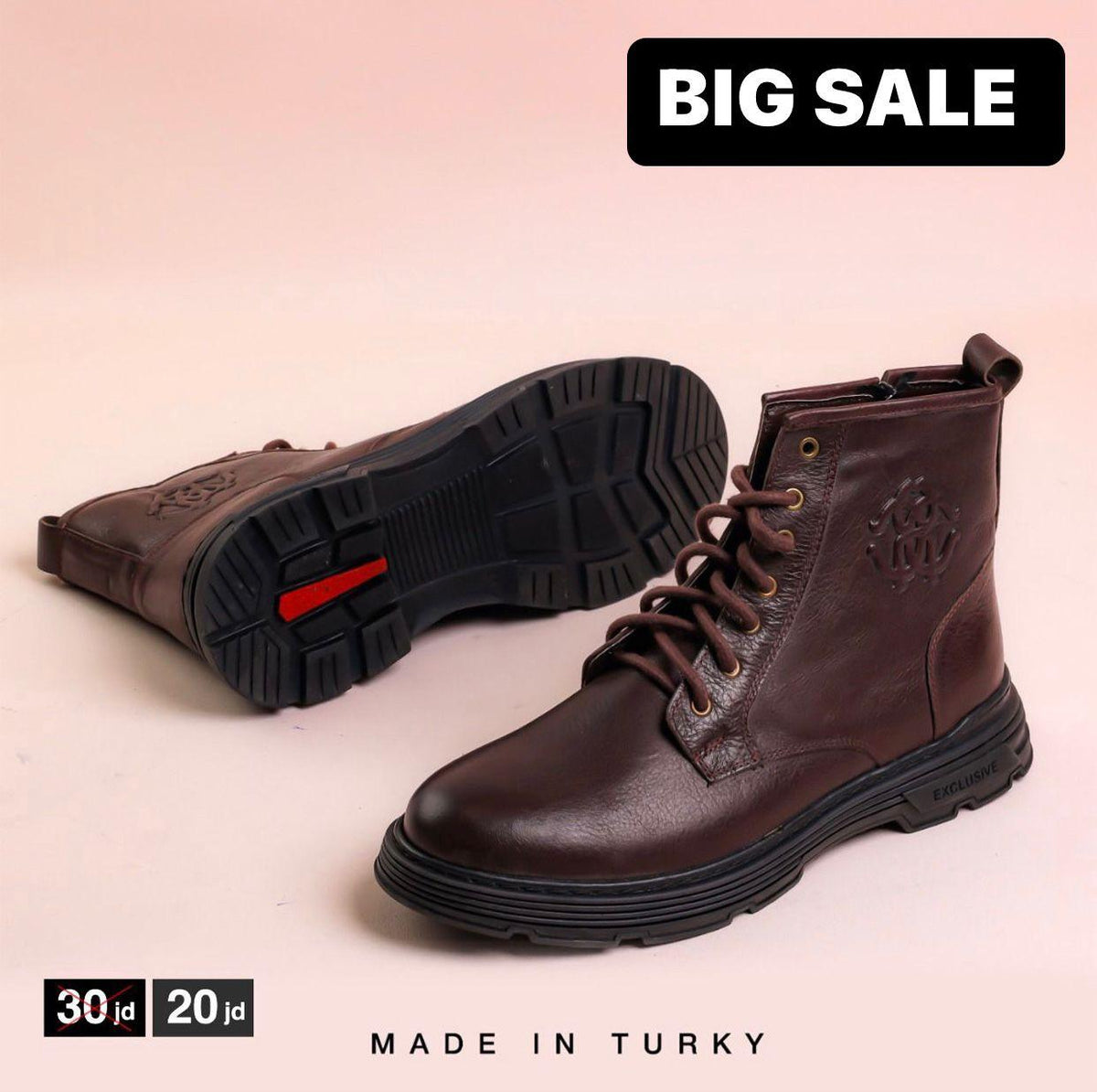 MADE IN TURKEY GENUINE LEATHER MEN BOOTS ON500 - Olive Tree Shoes 
